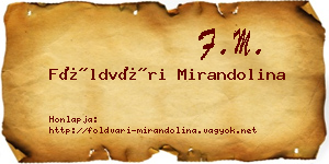 Földvári Mirandolina névjegykártya
